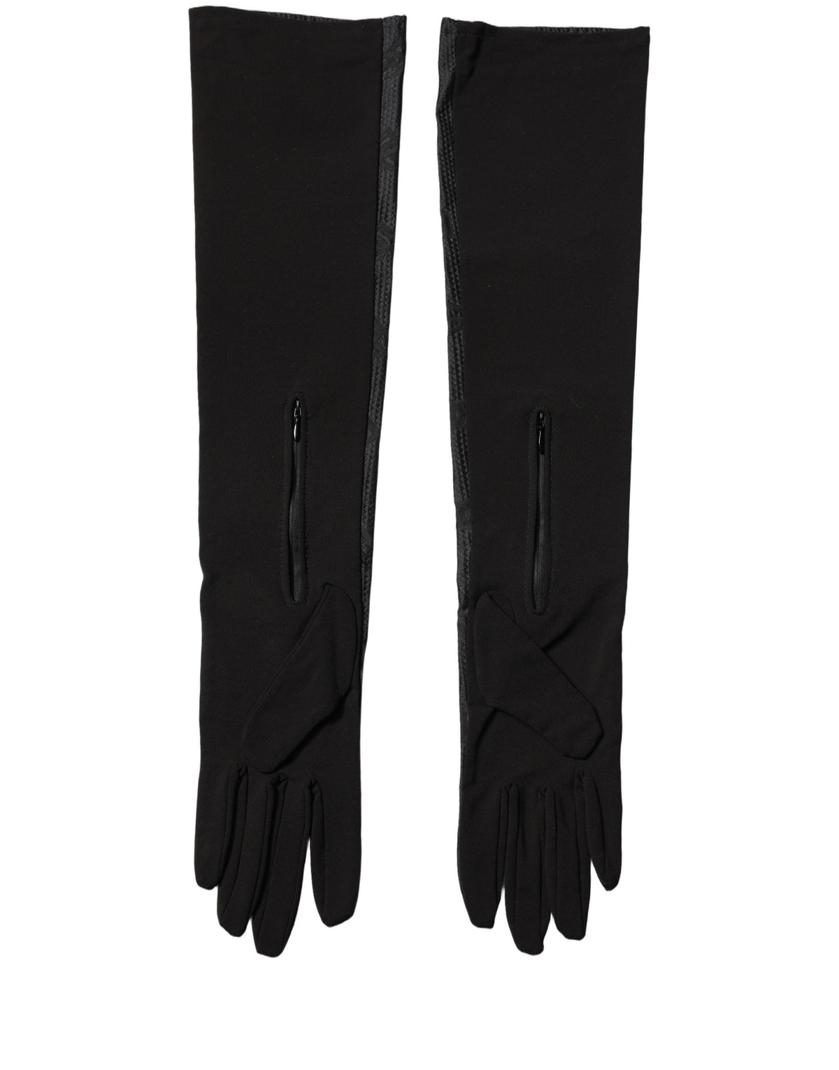 Dolce & Gabbana Dolce & Gabbana Black Viscose Long Elbow Length Men's Gloves