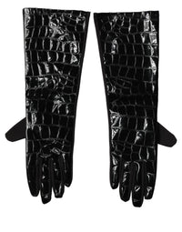 Dolce & Gabbana Dolce & Gabbana Black Polyester Patterned Short Length Men's Gloves