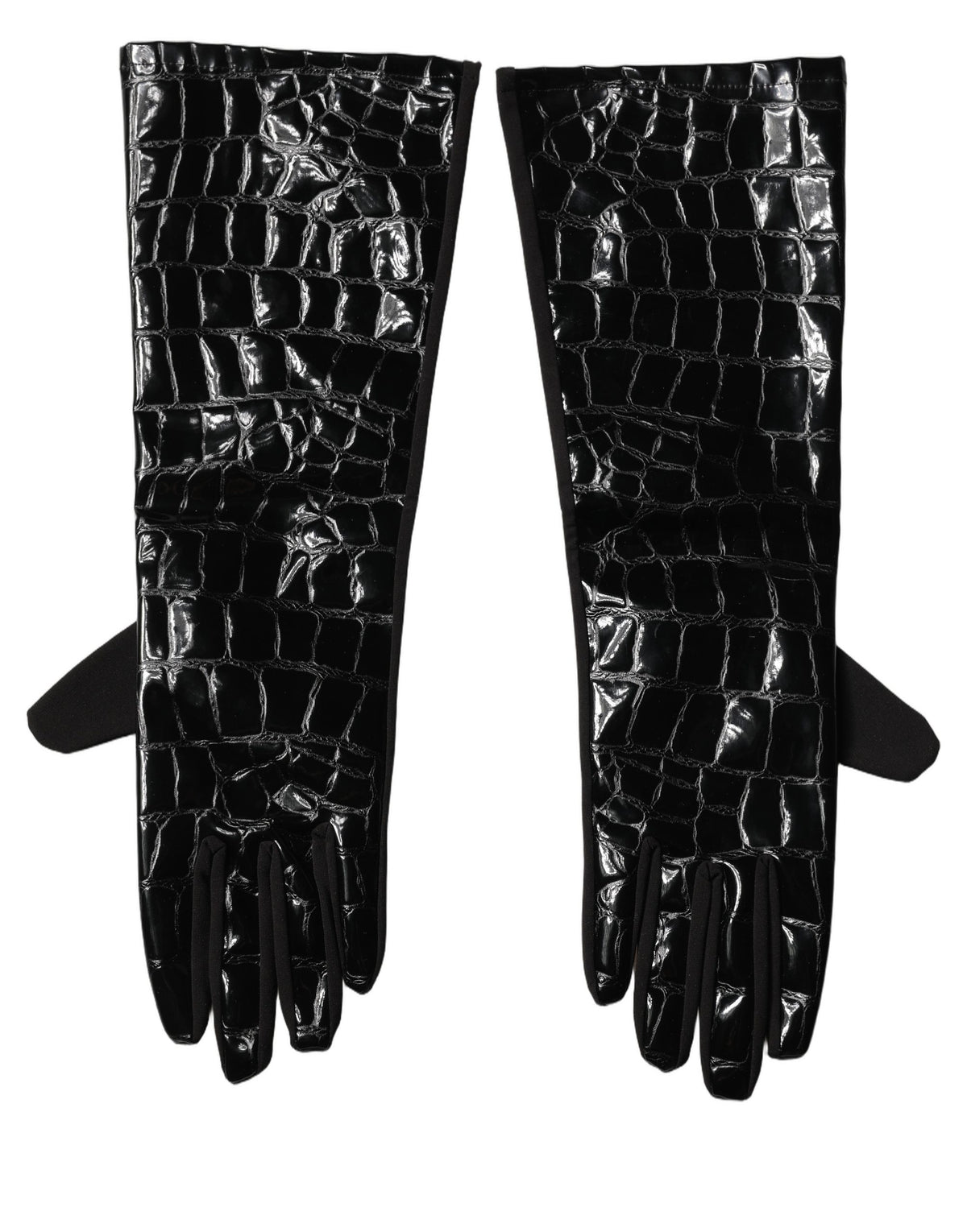 Dolce & Gabbana Dolce & Gabbana Black Polyester Patterned Short Length Men's Gloves