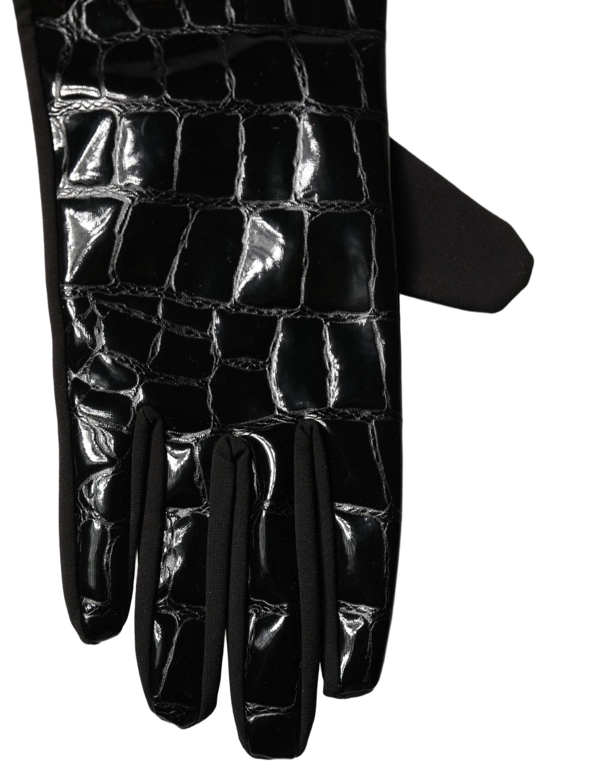 Dolce & Gabbana Dolce & Gabbana Black Polyester Patterned Short Length Men's Gloves