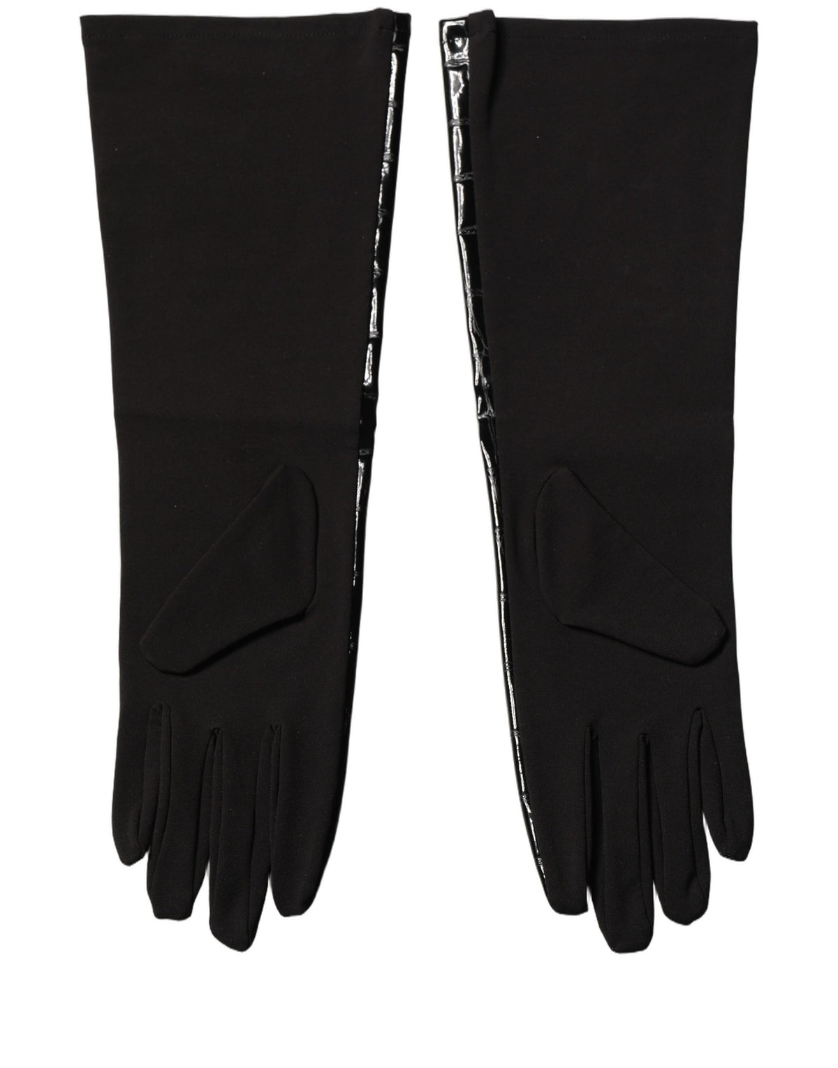 Dolce & Gabbana Dolce & Gabbana Black Polyester Patterned Short Length Men's Gloves