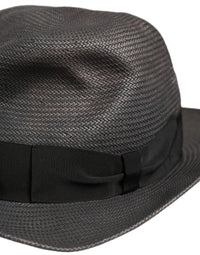 Dolce & Gabbana Dolce & Gabbana Men Gray Paper Woven Wide Brim Fedora Men's Hat