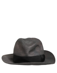 Dolce & Gabbana Dolce & Gabbana Men Gray Paper Woven Wide Brim Fedora Men's Hat