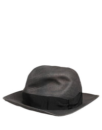 Dolce & Gabbana Dolce & Gabbana Men Gray Paper Woven Wide Brim Fedora Men's Hat