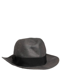 Dolce & Gabbana Dolce & Gabbana Men Gray Paper Woven Wide Brim Fedora Men's Hat