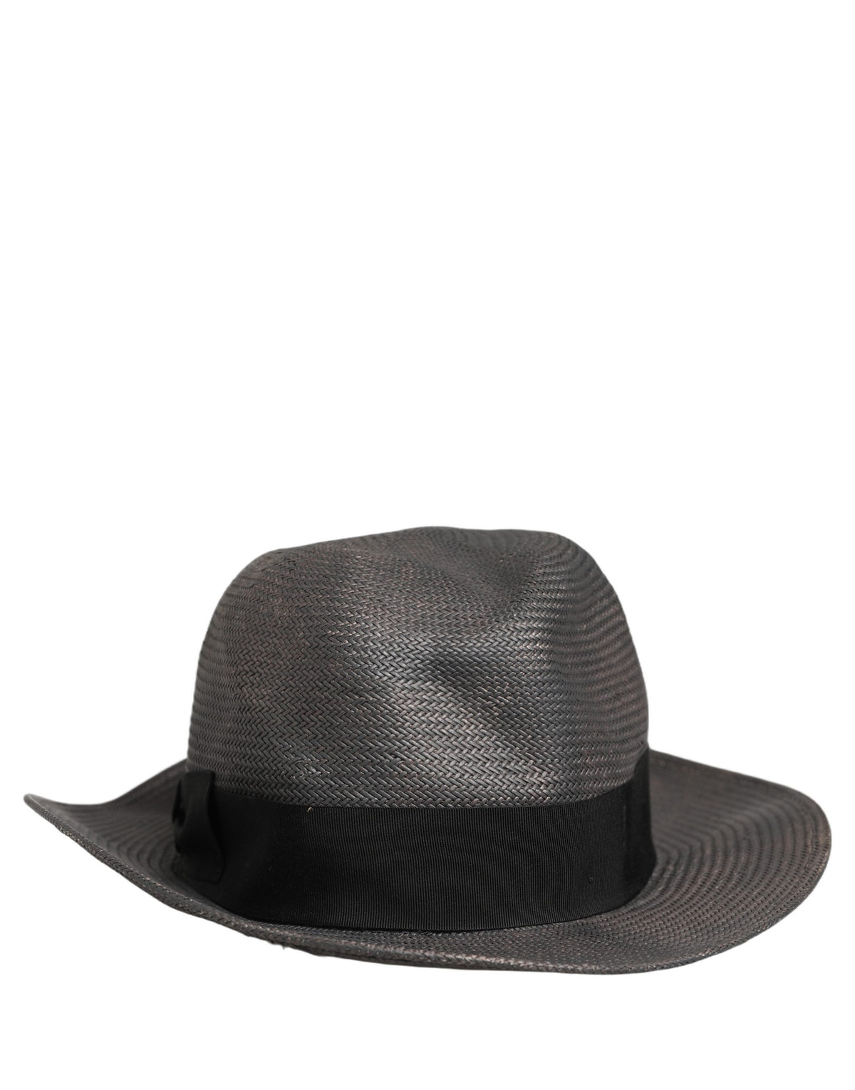 Dolce & Gabbana Dolce & Gabbana Men Gray Paper Woven Wide Brim Fedora Men's Hat