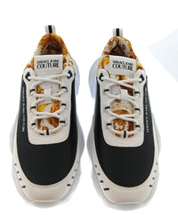 Versace Jeans Couture Versace Jeans Couture Mens White / Black / Gold Colorblock Chunky Sneakers-