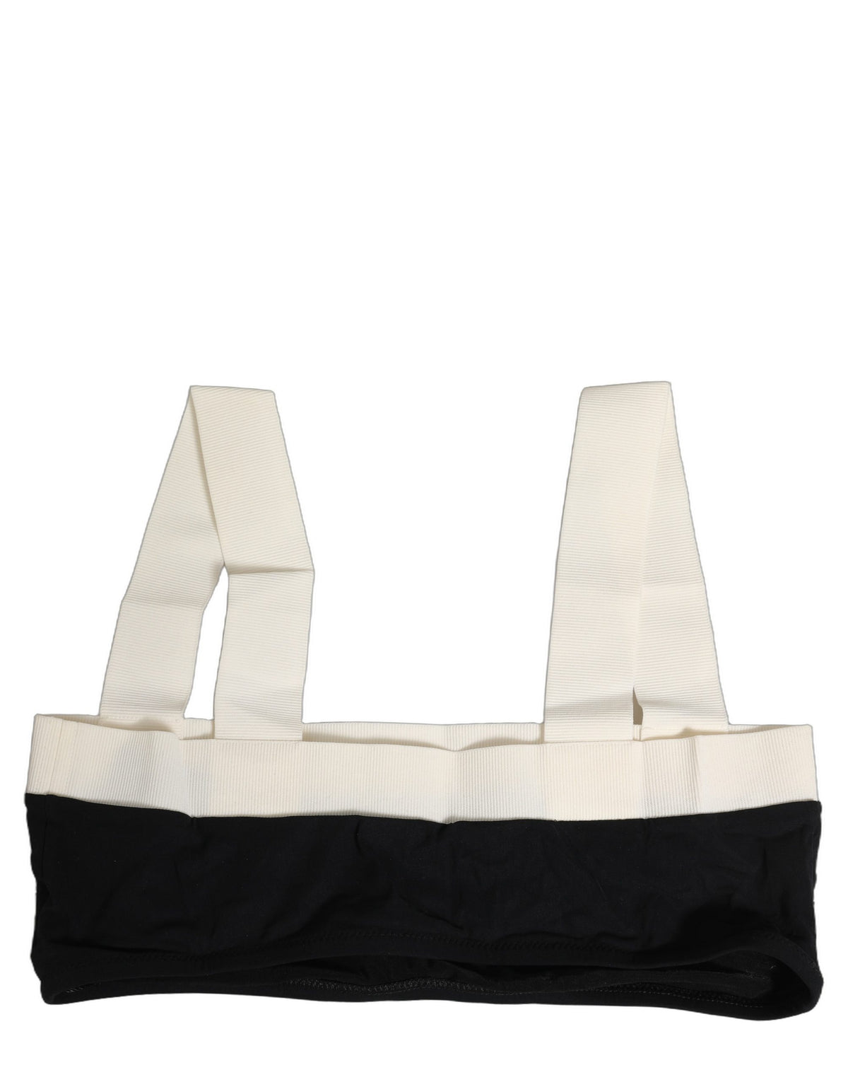 Dolce & Gabbana Dolce & Gabbana Black White Cotton Stretch Bikini Top Women's Swimwear
