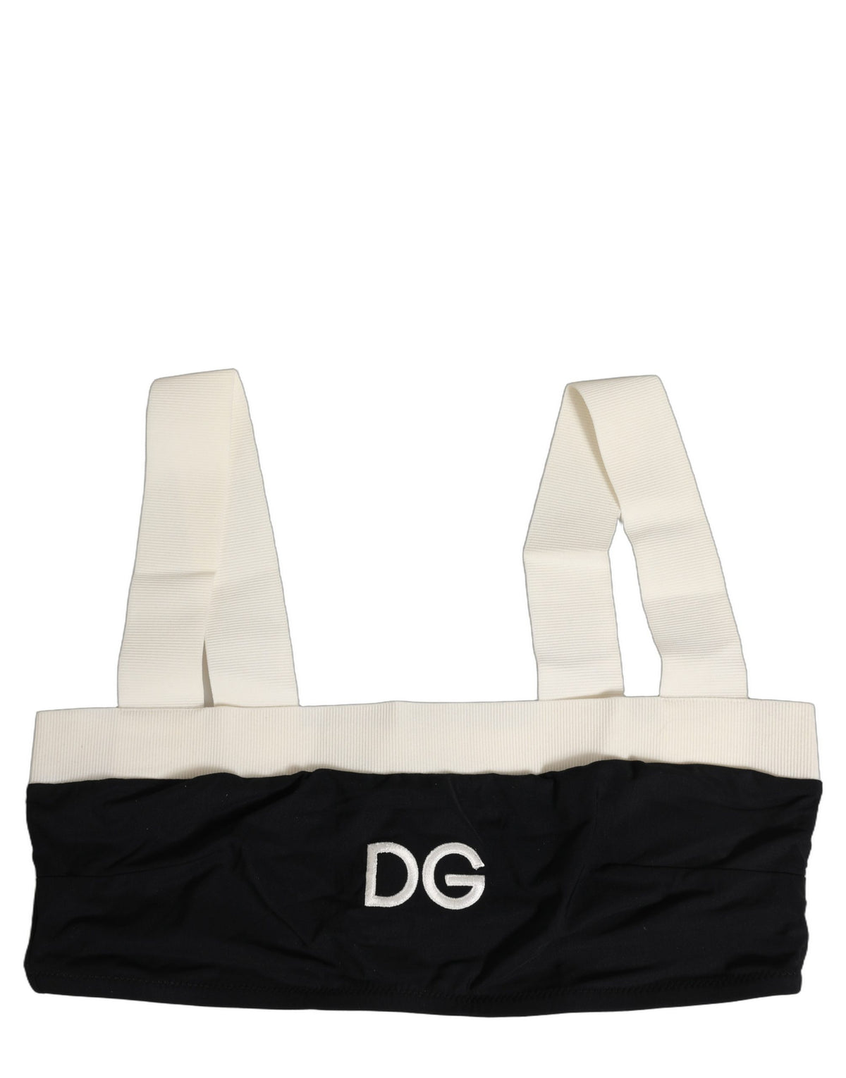 Dolce & Gabbana Dolce & Gabbana Black White Cotton Stretch Bikini Top Women's Swimwear