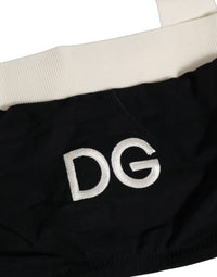 Dolce & Gabbana Dolce & Gabbana Black White Cotton Stretch Bikini Top Women's Swimwear