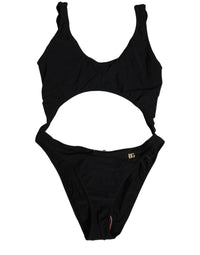 Dolce & Gabbana Dolce & Gabbana Black Cutout Logo One Piece Swimsuit Women's Swimwear