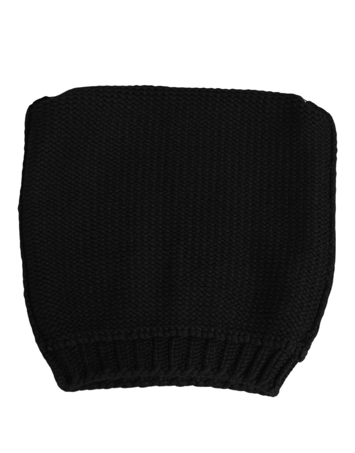 Dolce & Gabbana Dolce & Gabbana Black Cashmere Knitted Ribbed Cuff Beanie Men's Hat