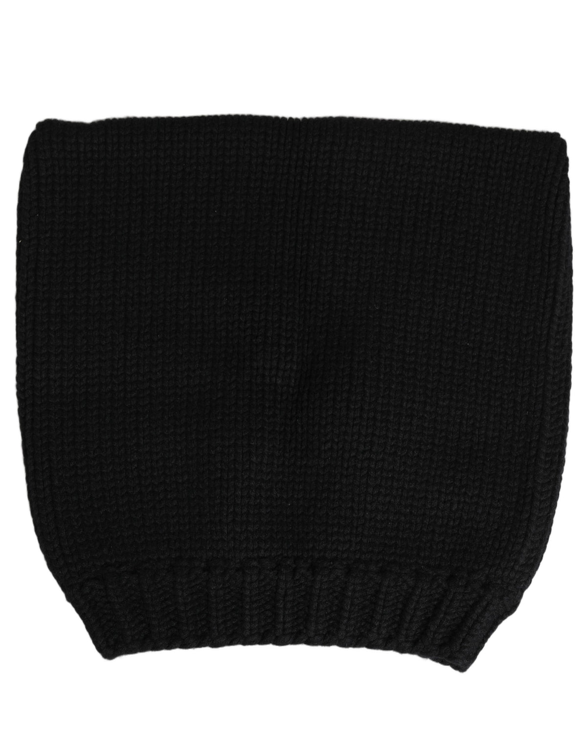 Dolce & Gabbana Dolce & Gabbana Black Cashmere Knitted Ribbed Cuff Beanie Men's Hat