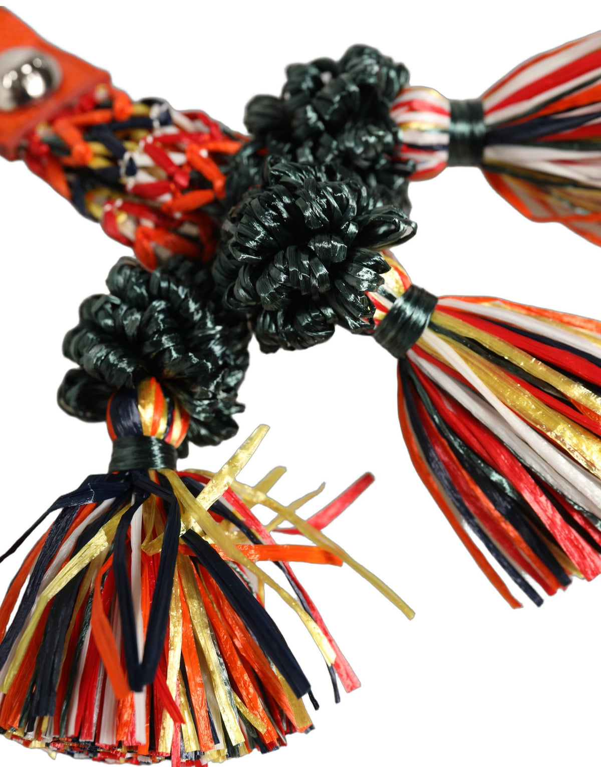 Dolce & Gabbana Dolce & Gabbana Multicolor Raffia Leather Clasp Finder Chain Women's Keyring