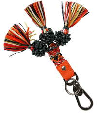 Dolce & Gabbana Dolce & Gabbana Multicolor Raffia Leather Clasp Finder Chain Women's Keyring