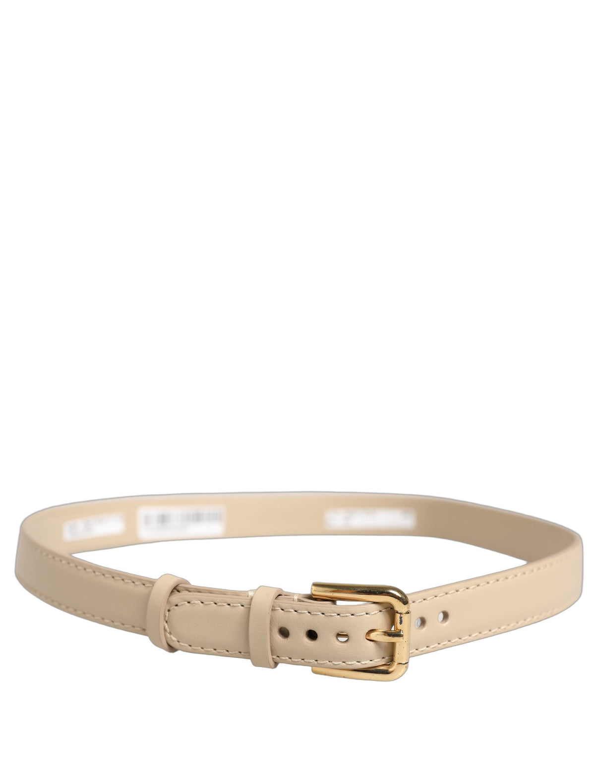 Dolce & Gabbana Dolce & Gabbana Beige Embossed Leather Gold Buckle Belt Strap Women's Bracelet