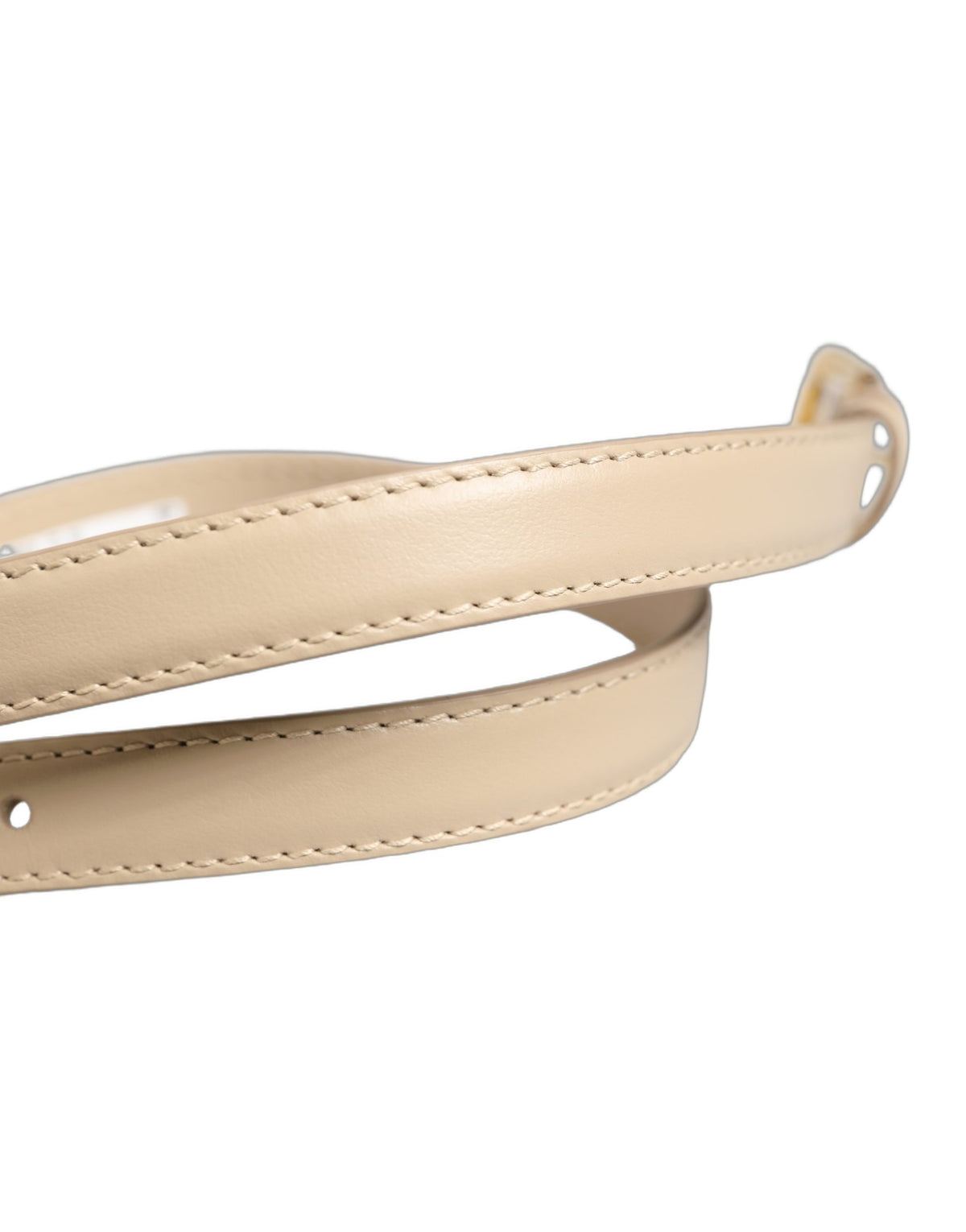Dolce & Gabbana Dolce & Gabbana Beige Embossed Leather Gold Buckle Belt Strap Women's Bracelet