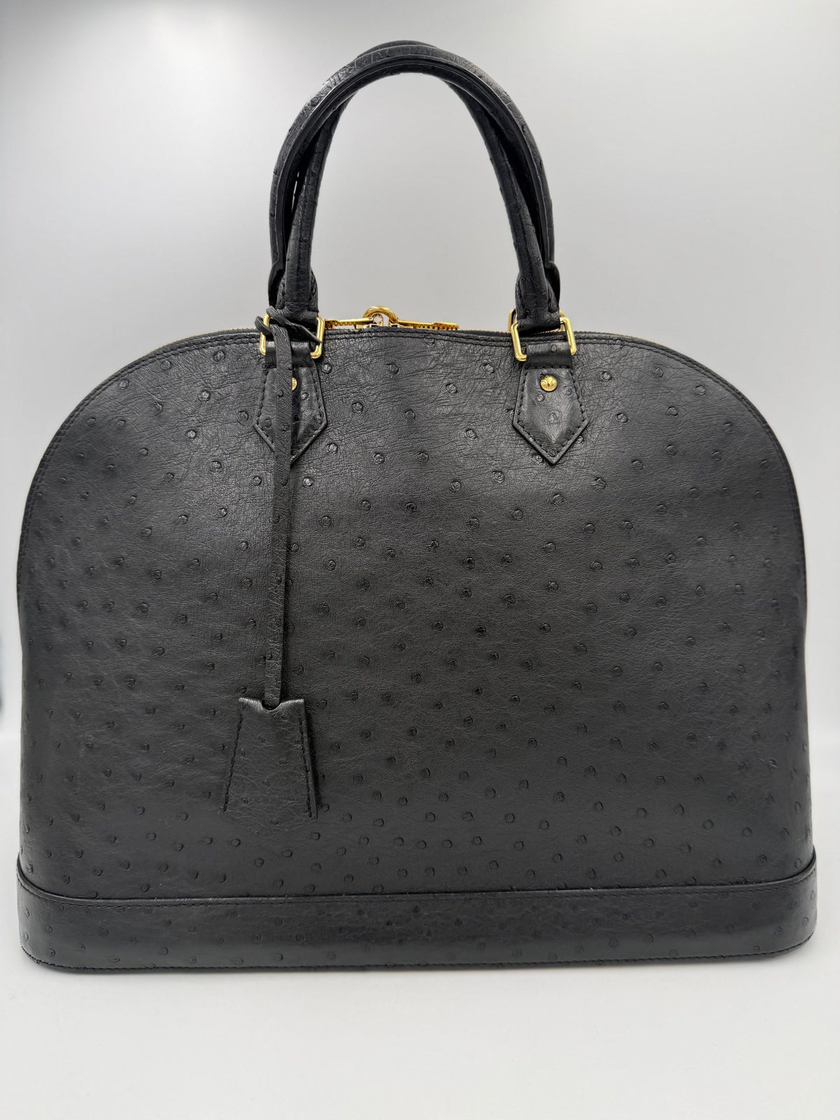 Louis Vuitton LOUIS VUITTON Alma GM in Ostrich Leather Women's Handbag (Authentic Pre-Loved)