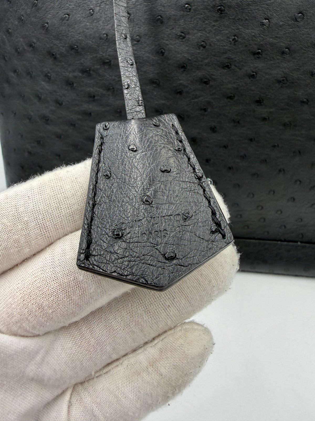 Louis Vuitton LOUIS VUITTON Alma GM in Ostrich Leather Women's Handbag (Authentic Pre-Loved)