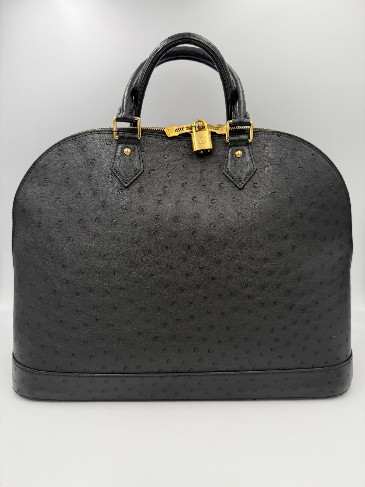 Louis Vuitton LOUIS VUITTON Alma GM in Ostrich Leather Women's Handbag (Authentic Pre-Loved)
