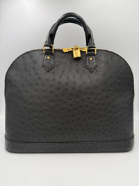 Louis Vuitton LOUIS VUITTON Alma GM in Ostrich Leather Women's Handbag (Authentic Pre-Loved)