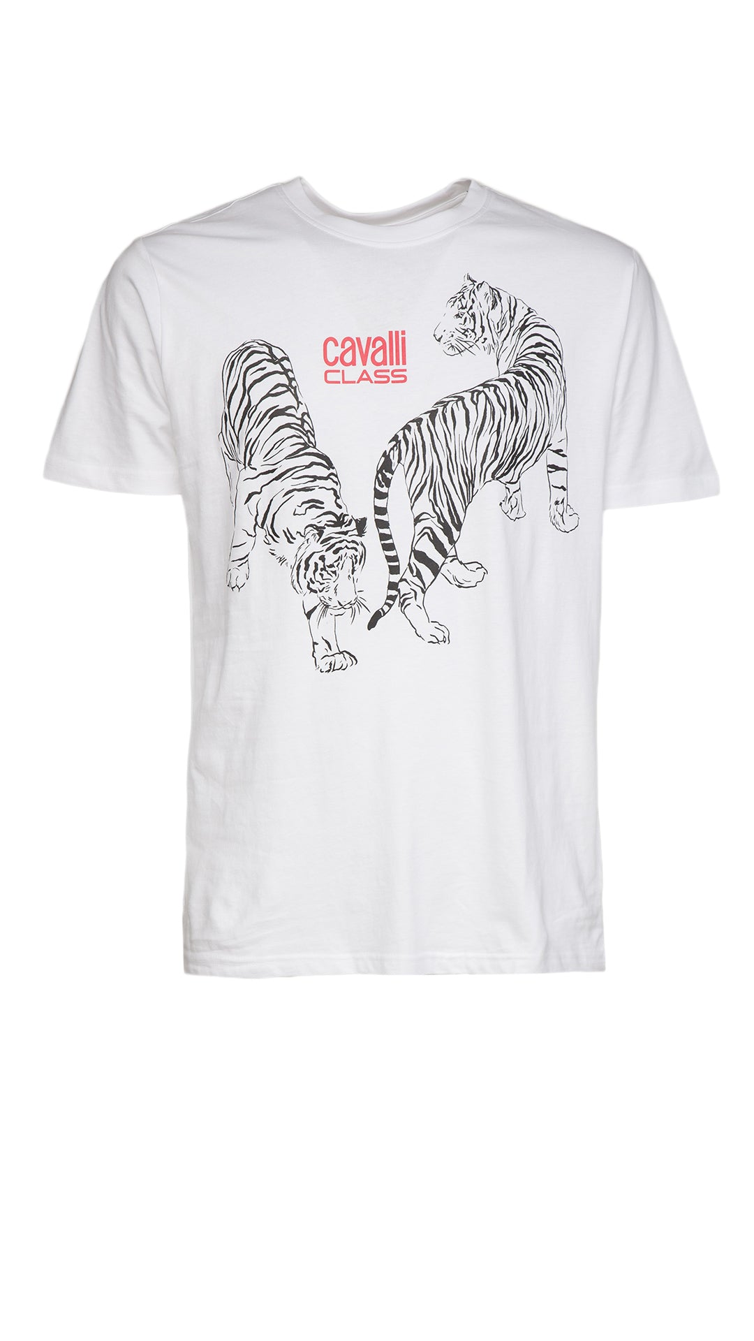 Cavalli Class Double Tiger Logo Motif Fashion T-Shirt-