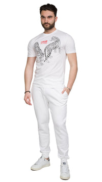 Cavalli Class Double Tiger Logo Motif Fashion T-Shirt-