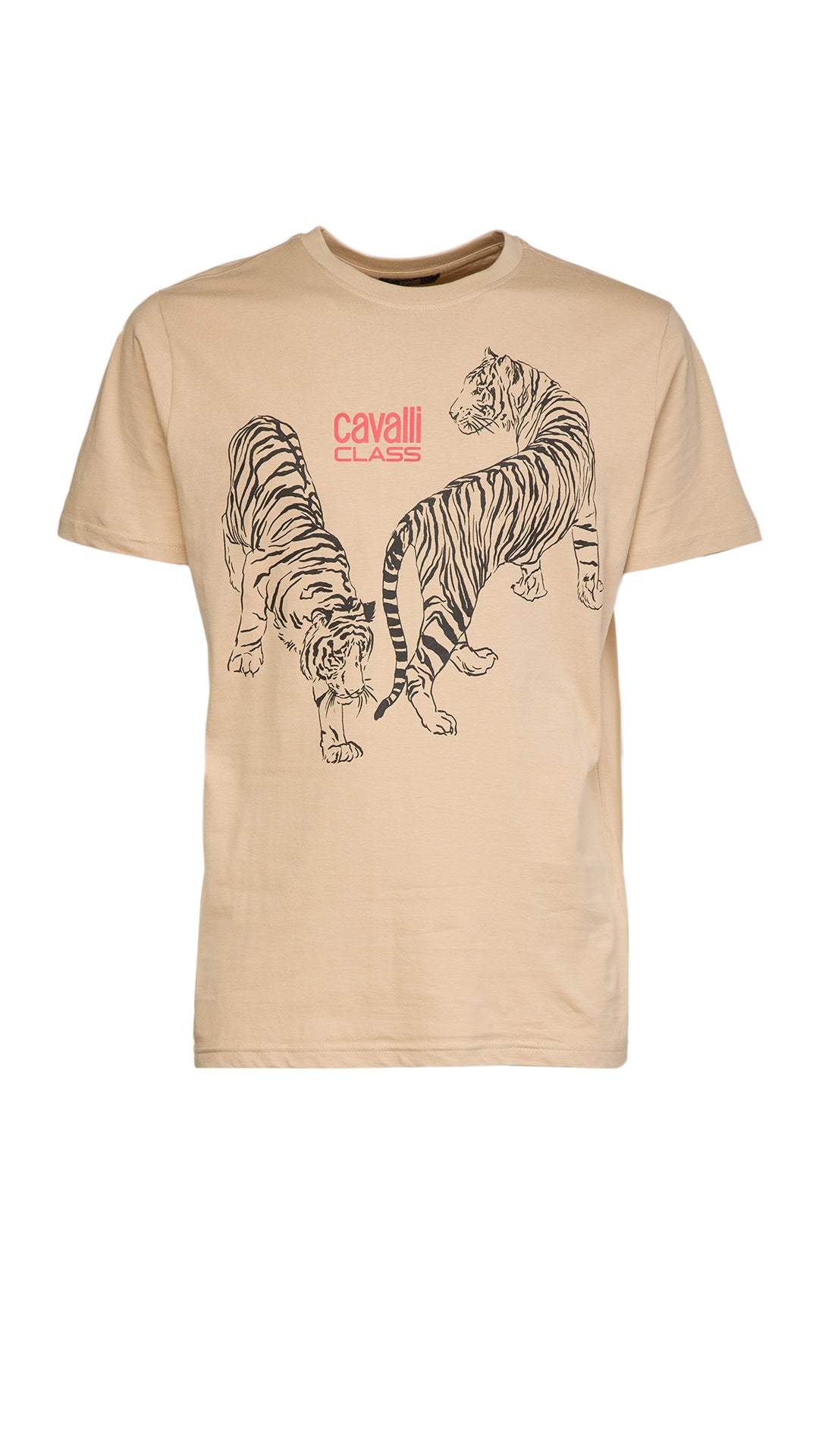 Cavalli Class Double Tiger Logo Motif Fashion T-Shirt-