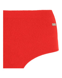 Ferragamo Womens Ribbed Texture High-Waisted Knitted Coulottes