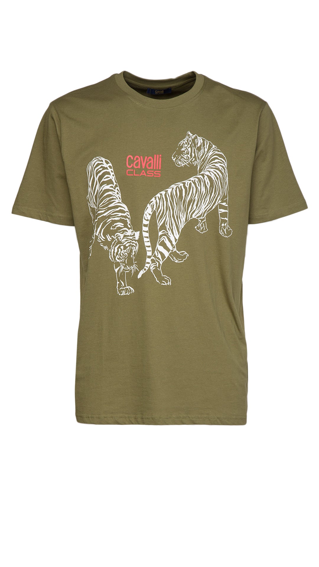 Cavalli Class Double Tiger Logo Motif Fashion T-Shirt-