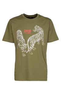 Cavalli Class Double Tiger Logo Motif Fashion T-Shirt-