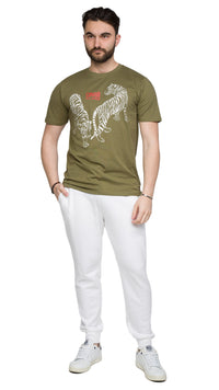 Cavalli Class Double Tiger Logo Motif Fashion T-Shirt-