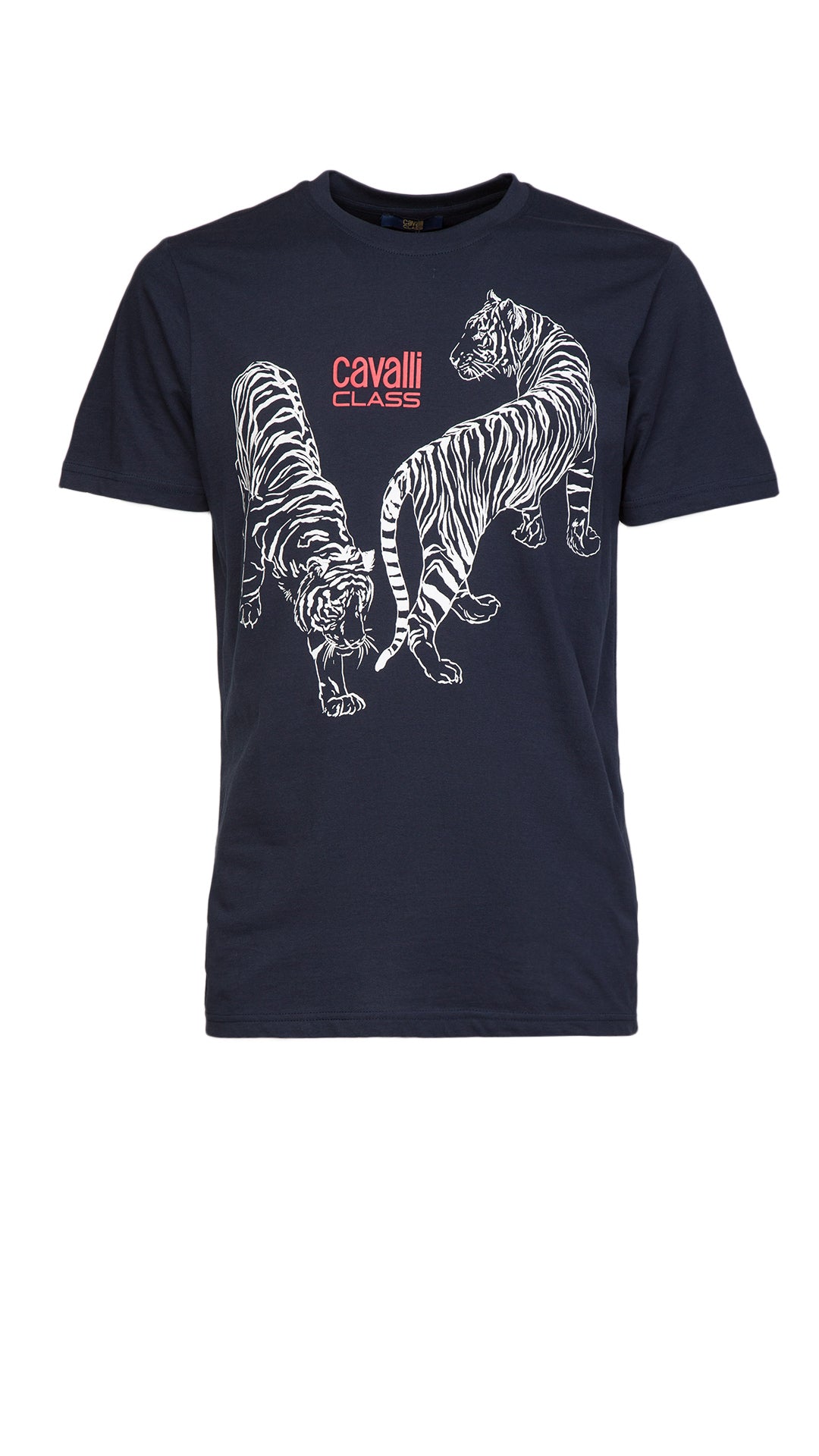 Cavalli Class Double Tiger Logo Motif Fashion T-Shirt-