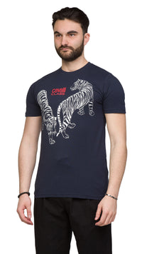 Cavalli Class Double Tiger Logo Motif Fashion T-Shirt-