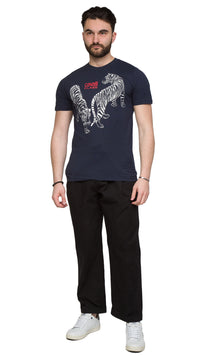 Cavalli Class Double Tiger Logo Motif Fashion T-Shirt-