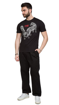 Cavalli Class Double Tiger Logo Motif Fashion T-Shirt-