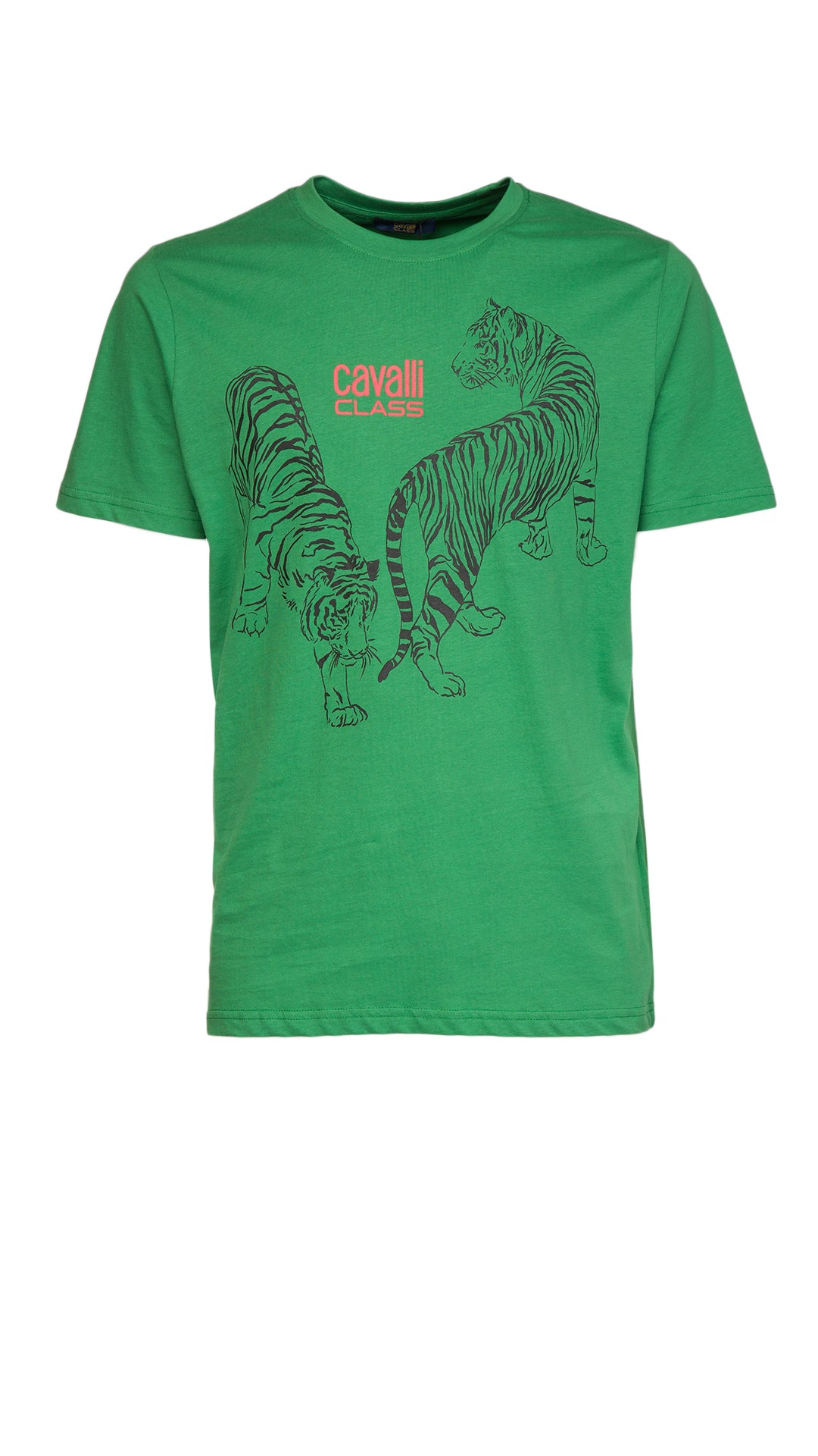 Cavalli Class Double Tiger Logo Motif Fashion T-Shirt-