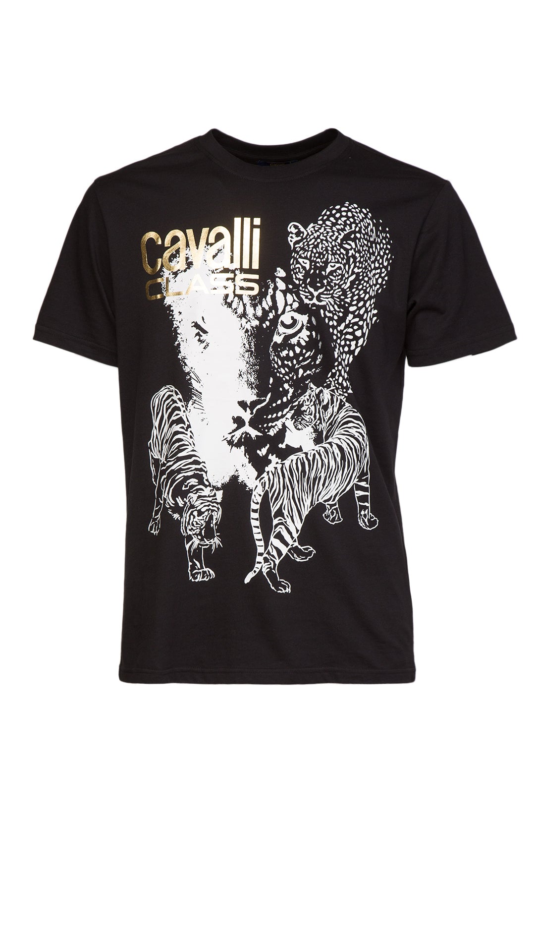 Cavalli Class Tiger Leopard Motif Fashion T-Shirt-