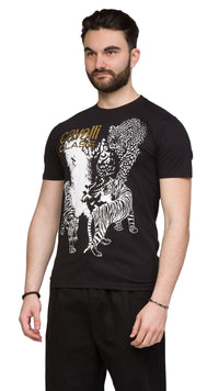 Cavalli Class Tiger Leopard Motif Fashion T-Shirt-