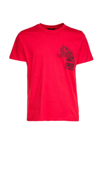 Cavalli Class Tiger Head Chest Motif Fashion T-Shirt-