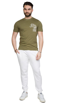 Cavalli Class Tiger Head Chest Motif Fashion T-Shirt-