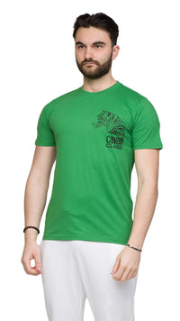 Cavalli Class Tiger Head Chest Motif Fashion T-Shirt-