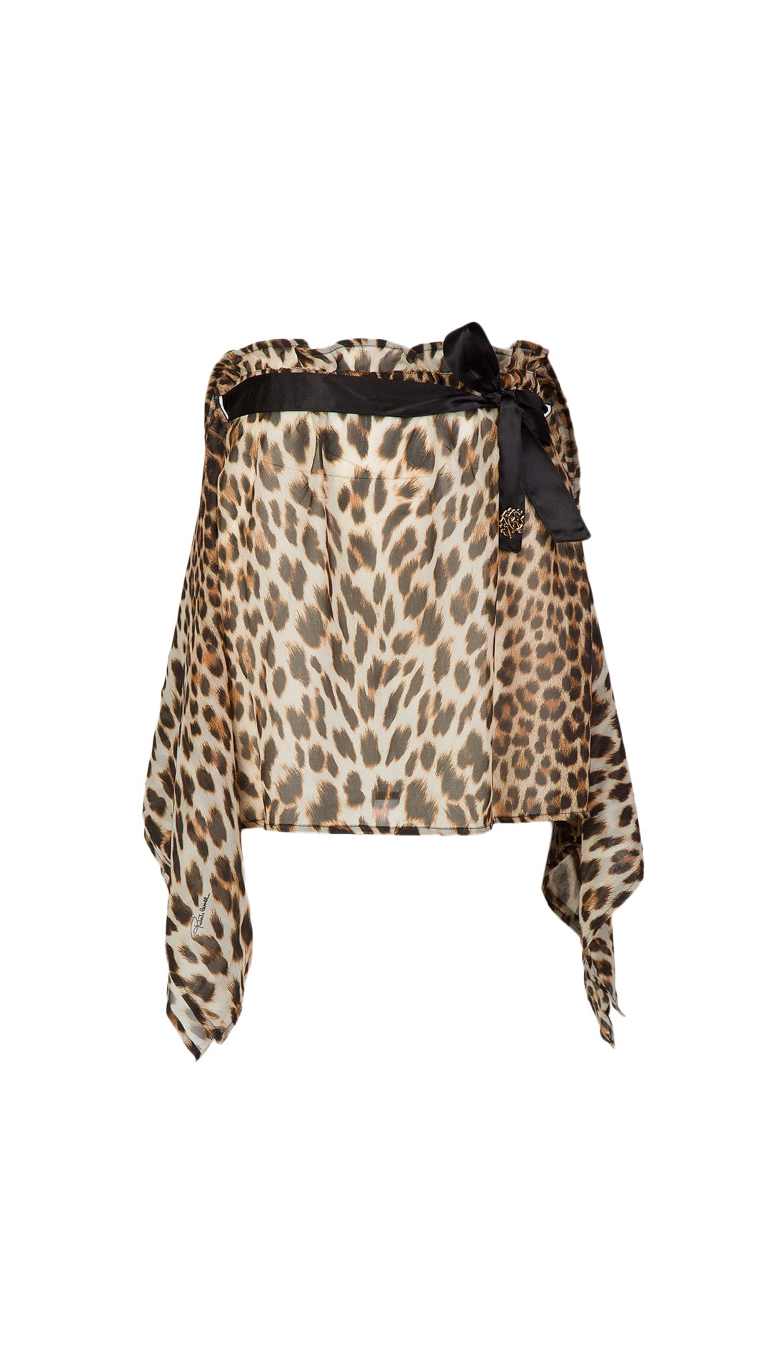 Roberto Cavalli Cheetah Printed Chiffon Cover Up Skirt-