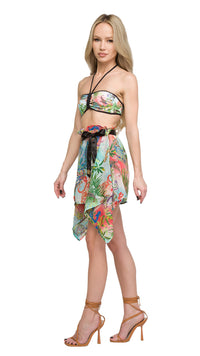 Roberto Cavalli Floral Printed Chiffon Cover Up Skirt-