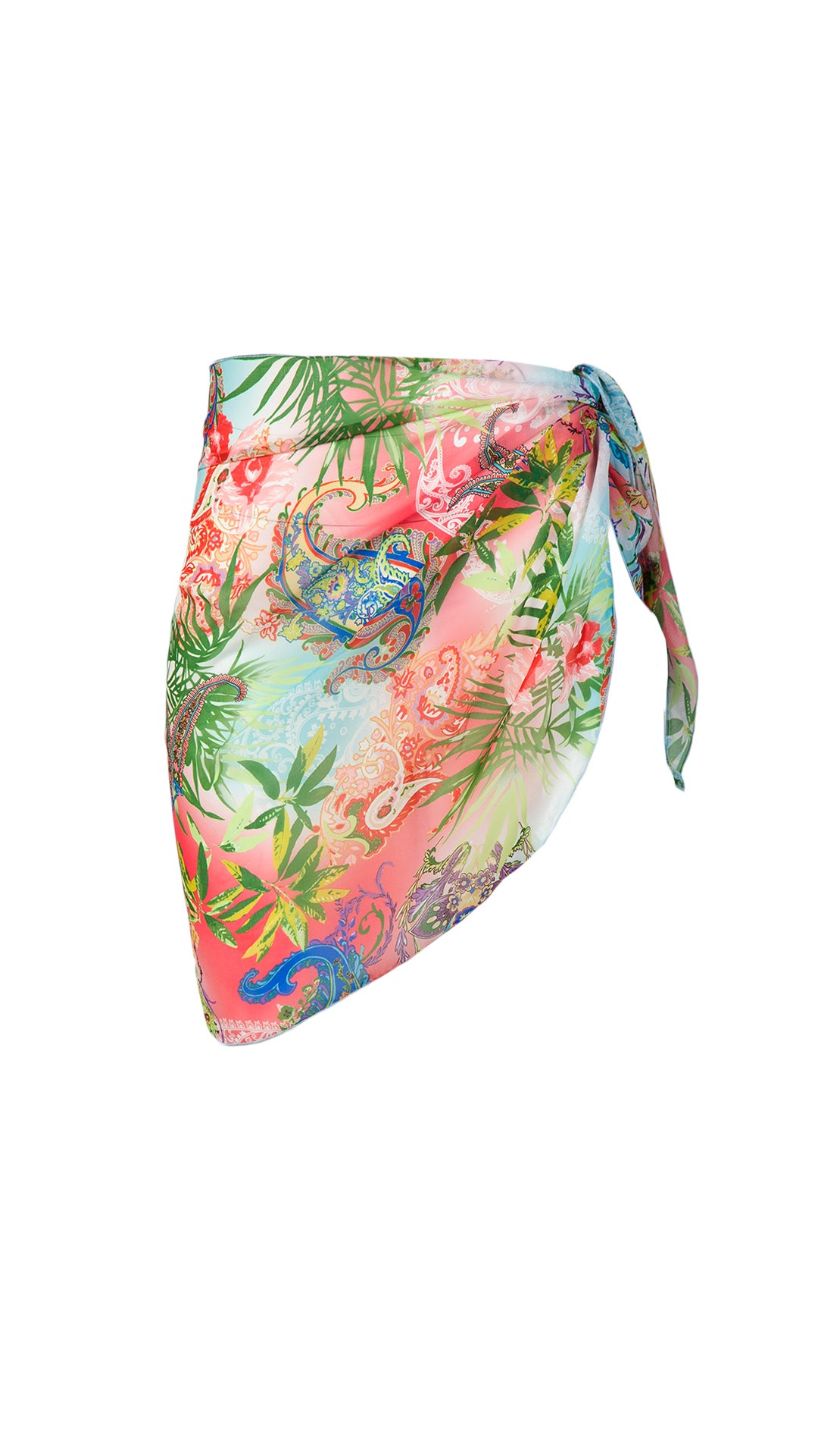 Roberto Cavalli Floral Printed Asymmetric Chiffon Cover Up Skirt- One Size