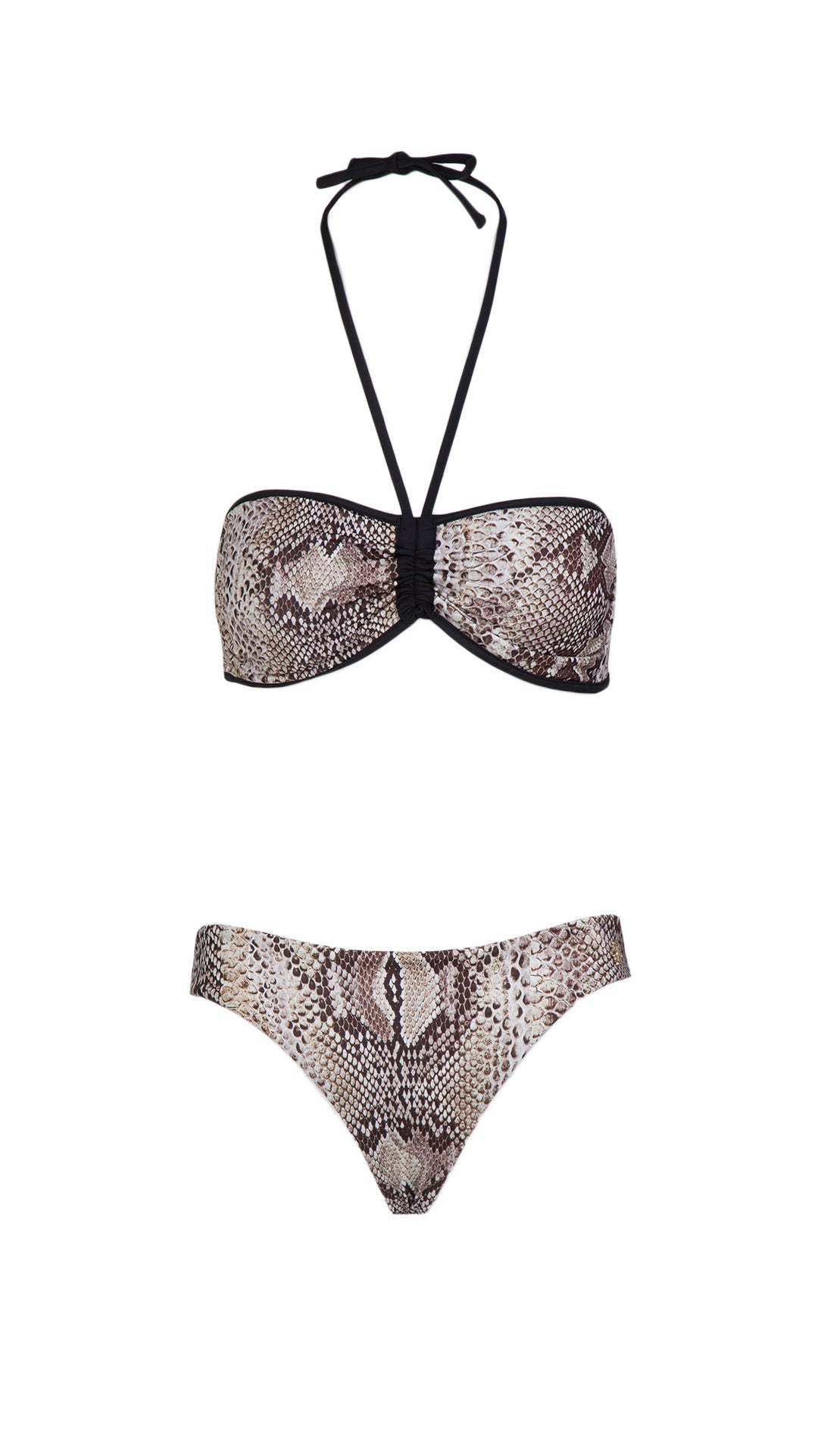 Roberto Cavalli Phyton Printed Two Piece V-Neck Bikini Set-