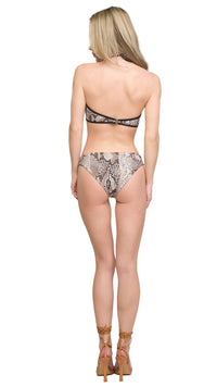 Roberto Cavalli Phyton Printed Two Piece V-Neck Bikini Set-