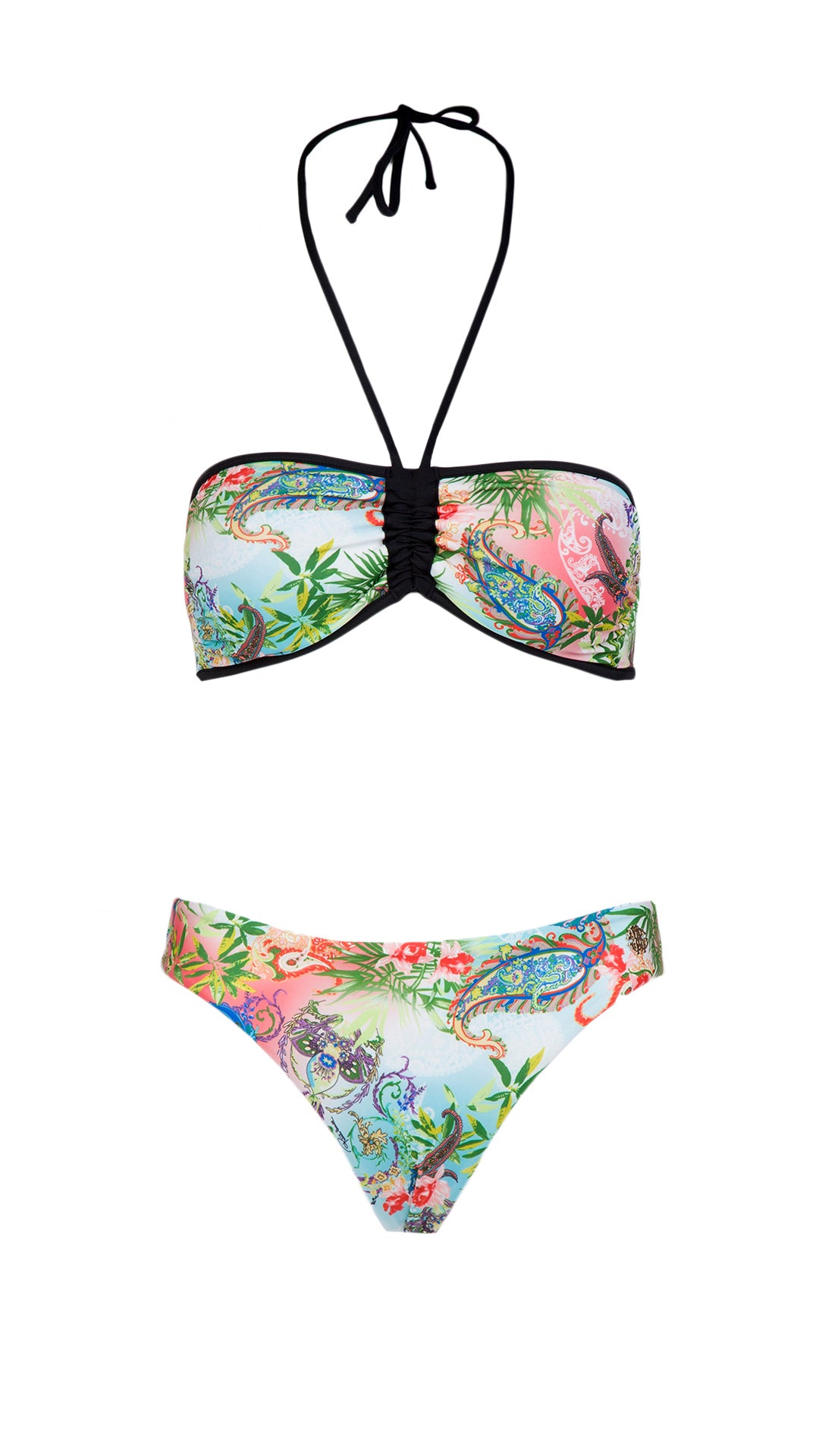 Roberto Cavalli Floral Printed Two Piece V-Neck Bikini Set-