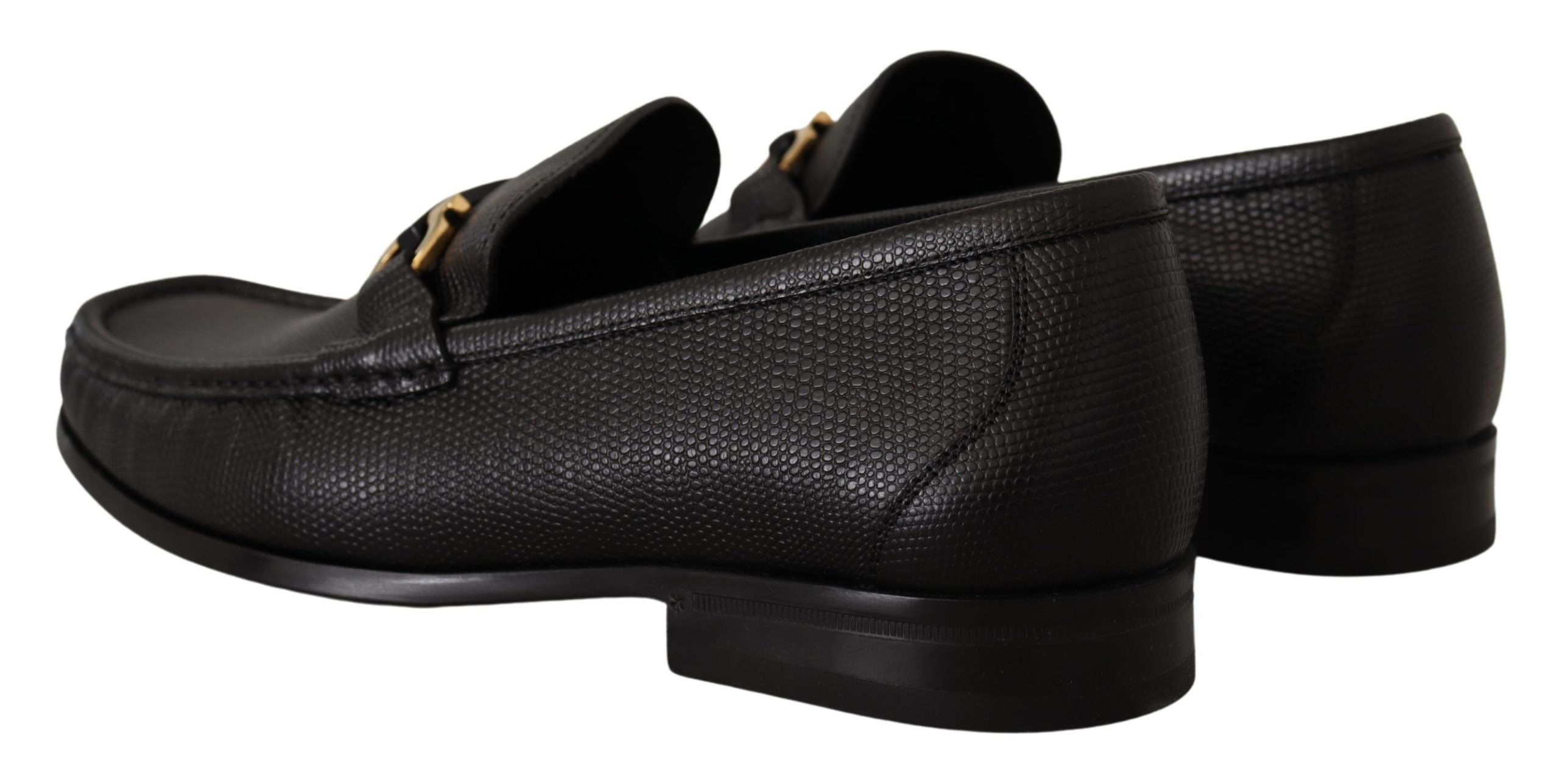 Salvatore Ferragamo  Men's Black Leather Gancini Loafers