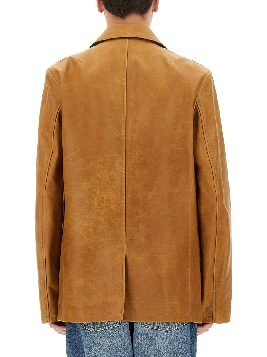 Our Legacy Men Leather Opening Blazer